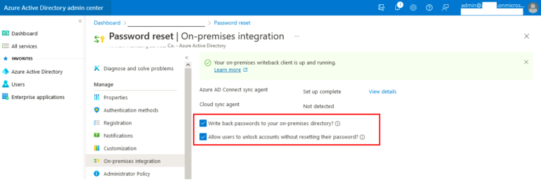 Enable Azure Active Directory self-service password reset writeback to ...